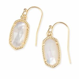 Lee Gold Drop Earrings in Ivory Pearl